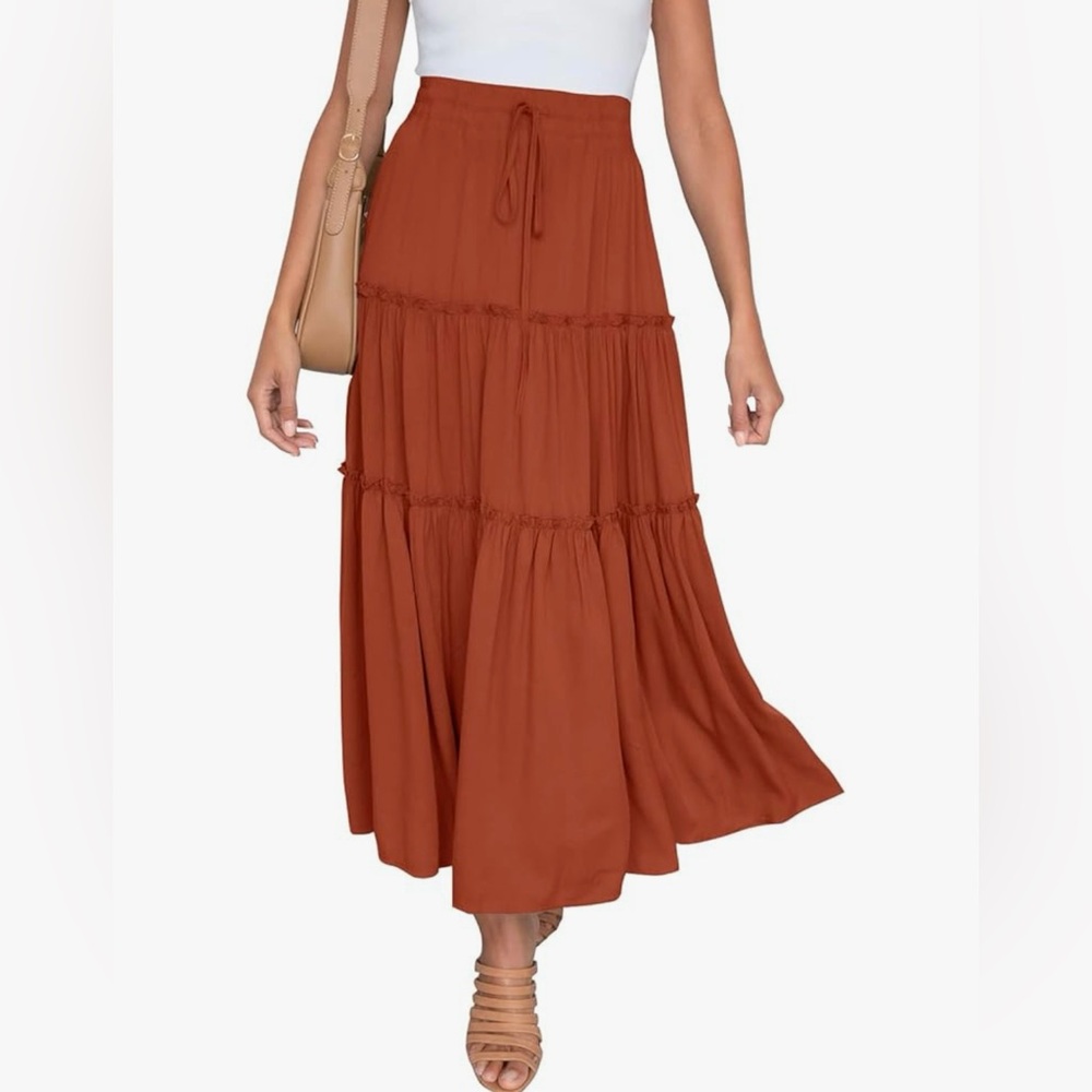 Boho maxi/midi skirt with elastic waistband and pockets! - Picture 2 of 6